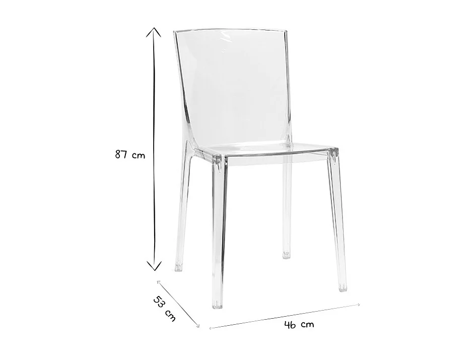 Sillas modernas transparentes lote de 2 ISLAND