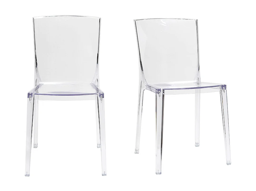 Chaises design transparentes empilables intérieur - extérieur (lot de 2) ISLAND
