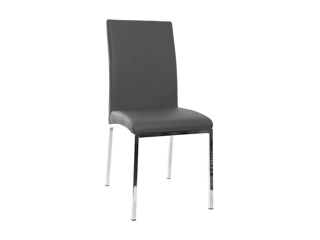 Lote de 2 sillas diseño poliuretano gris SIMEA