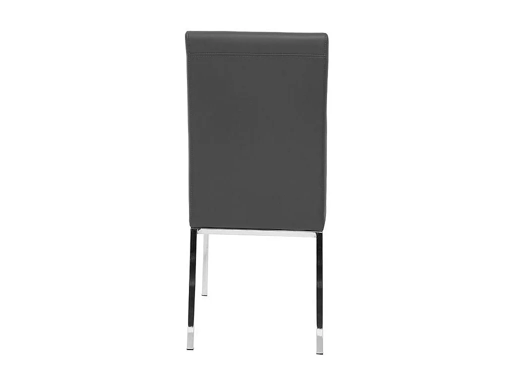 Chaises design gris et métal acier chromé (lot de 2) SIMEA