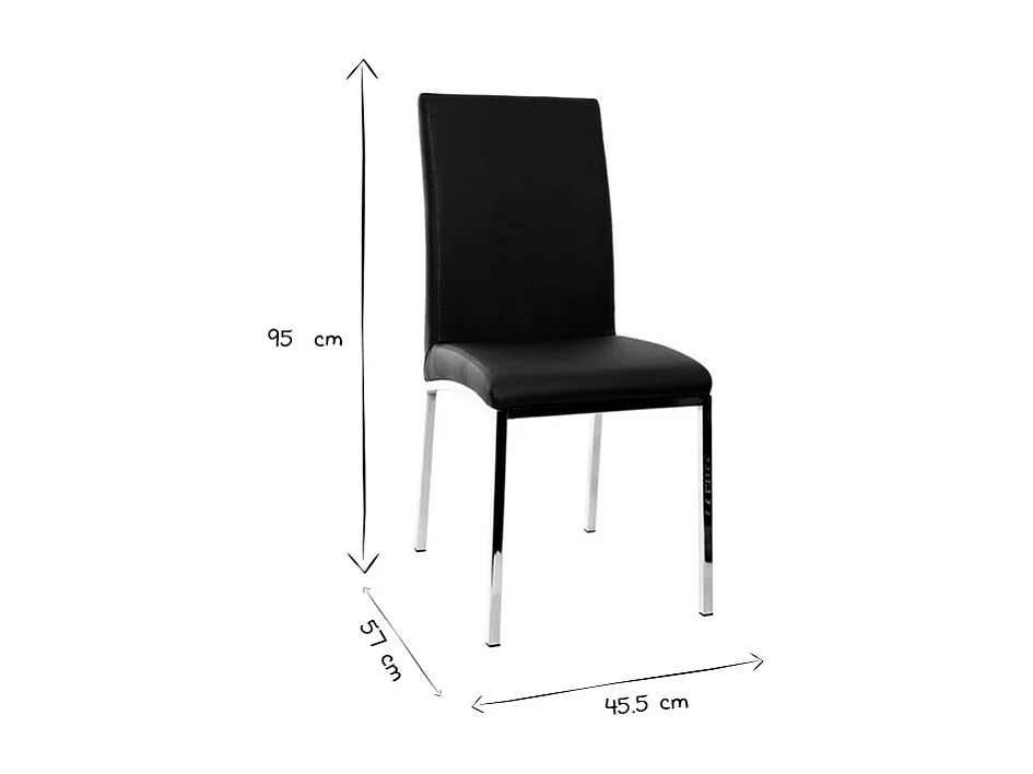 Chaises design gris et métal acier chromé (lot de 2) SIMEA
