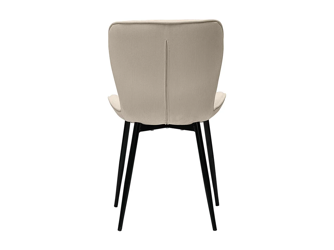 Chaises design en tissu velours côtelé beige et métal noir (lot de 2) ADDICT