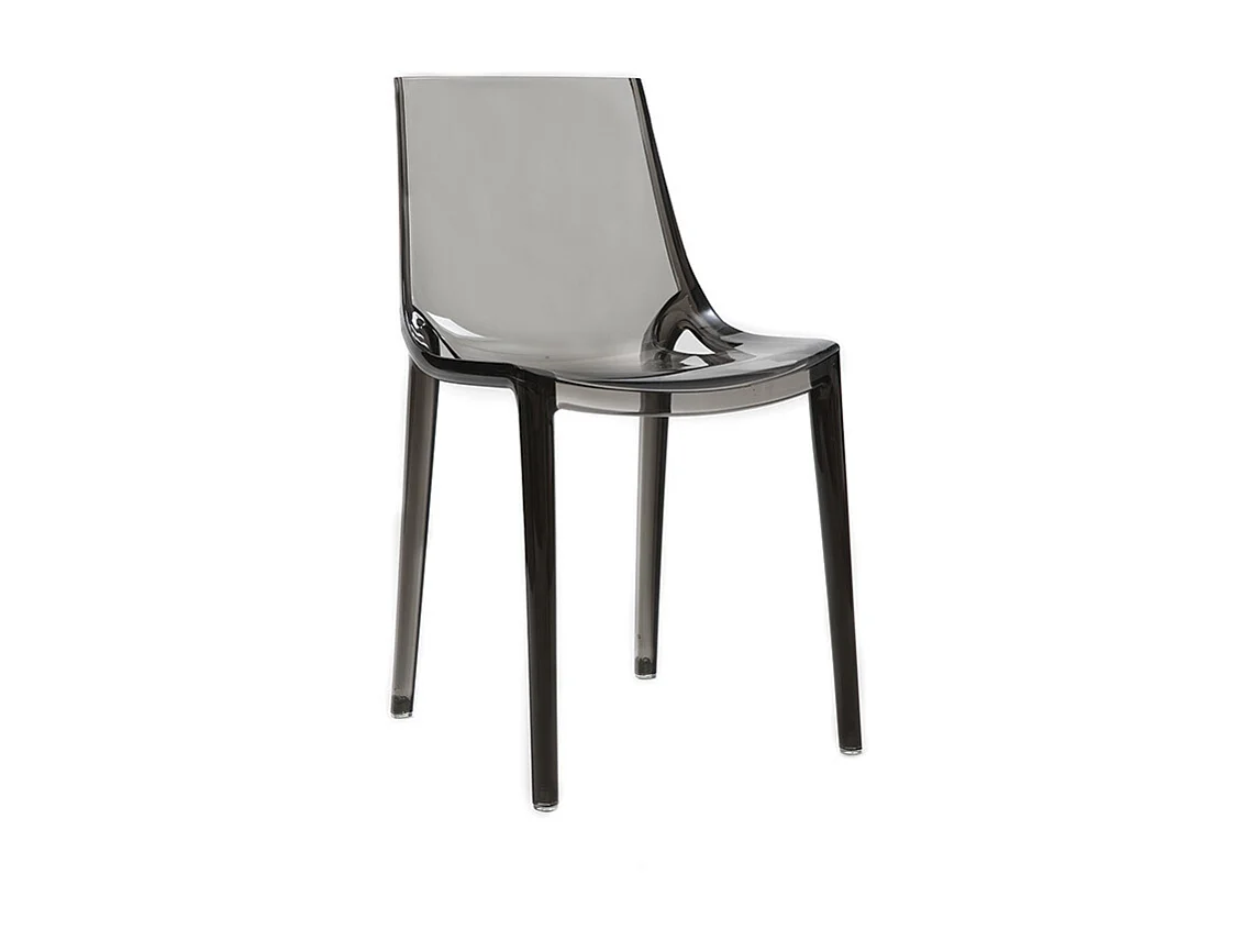 Chaises design empilables gris transparent intérieur - extérieur (lot de 2) YZEL