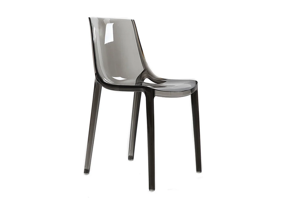 Chaises design empilables gris transparent intérieur - extérieur (lot de 2) YZEL