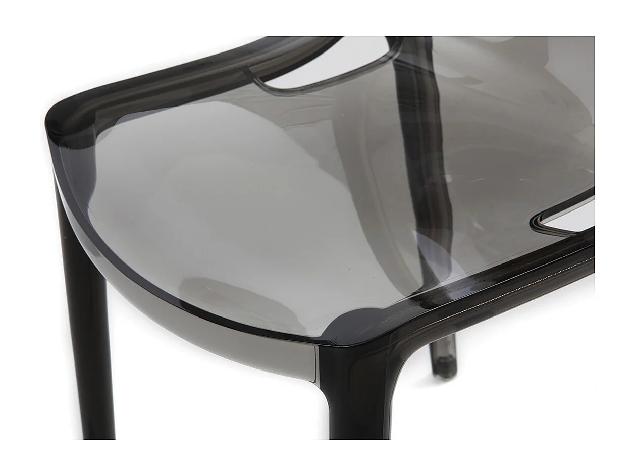 Chaises design empilables gris transparent intérieur - extérieur (lot de 2) YZEL