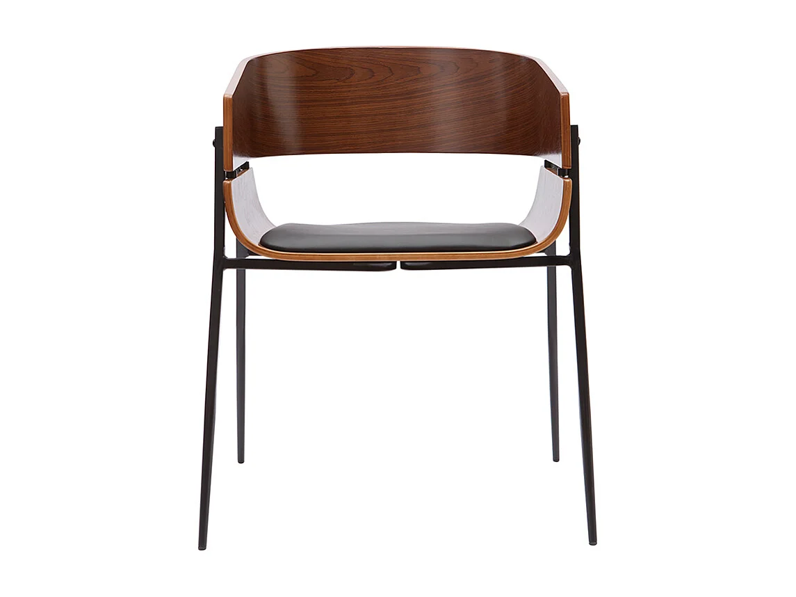 Sedie design legno scuro e metallo nero (set di 2) WESS