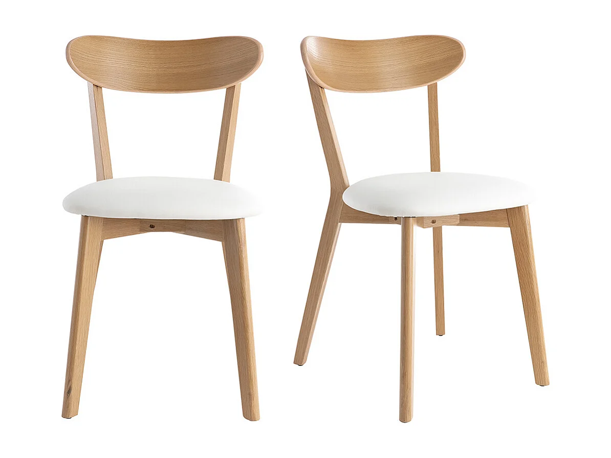 Stühle im Eichen-Vintage und weiße Sitzfläche (2er-Set) DOVE