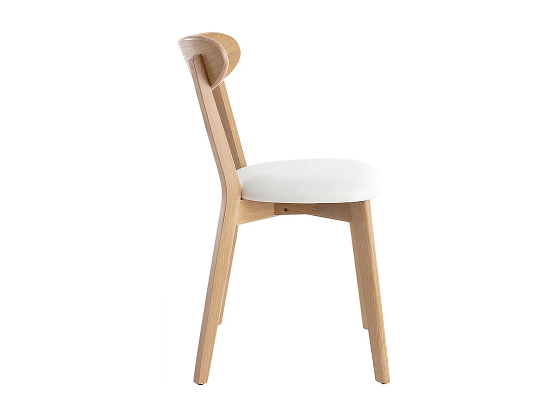 Chaises vintage en bois clair chêne et blanc (lot de 2) DOVE