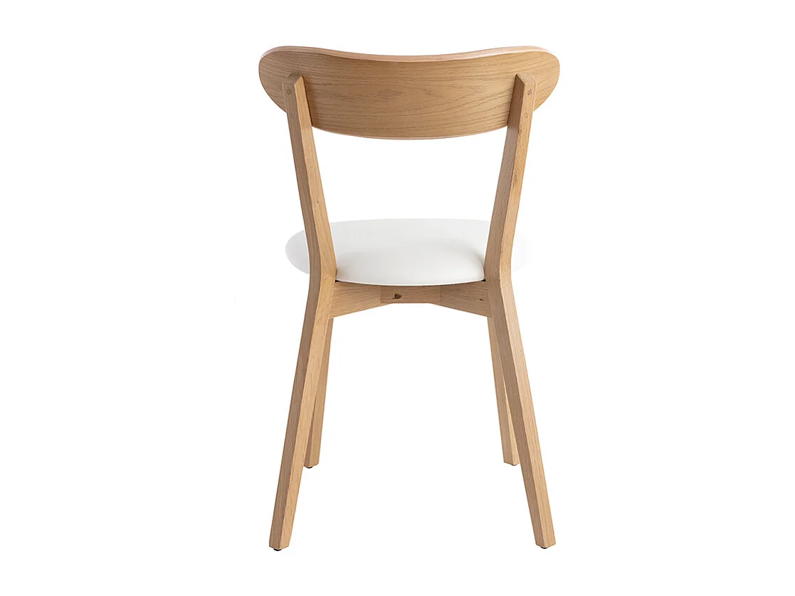 Chaises vintage en bois clair chêne et blanc (lot de 2) DOVE