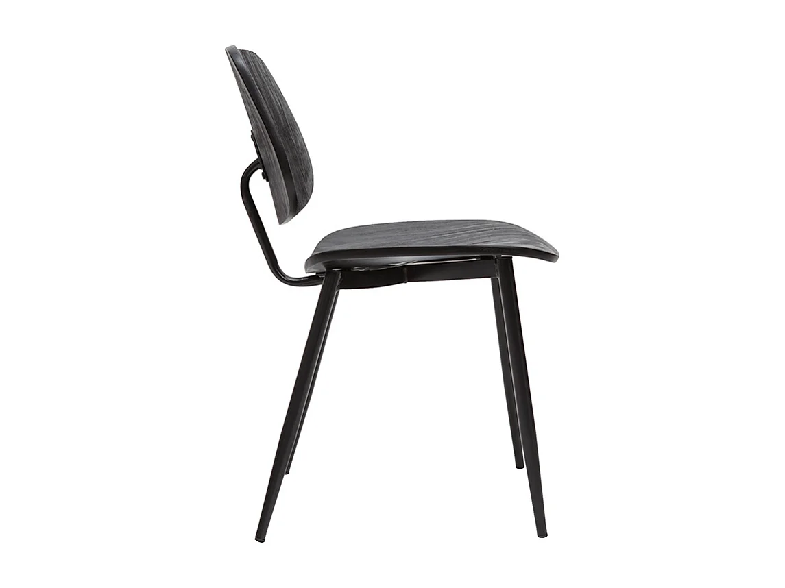 Chaises design noire en bois noir et métal (lot de 2) TOBIAS