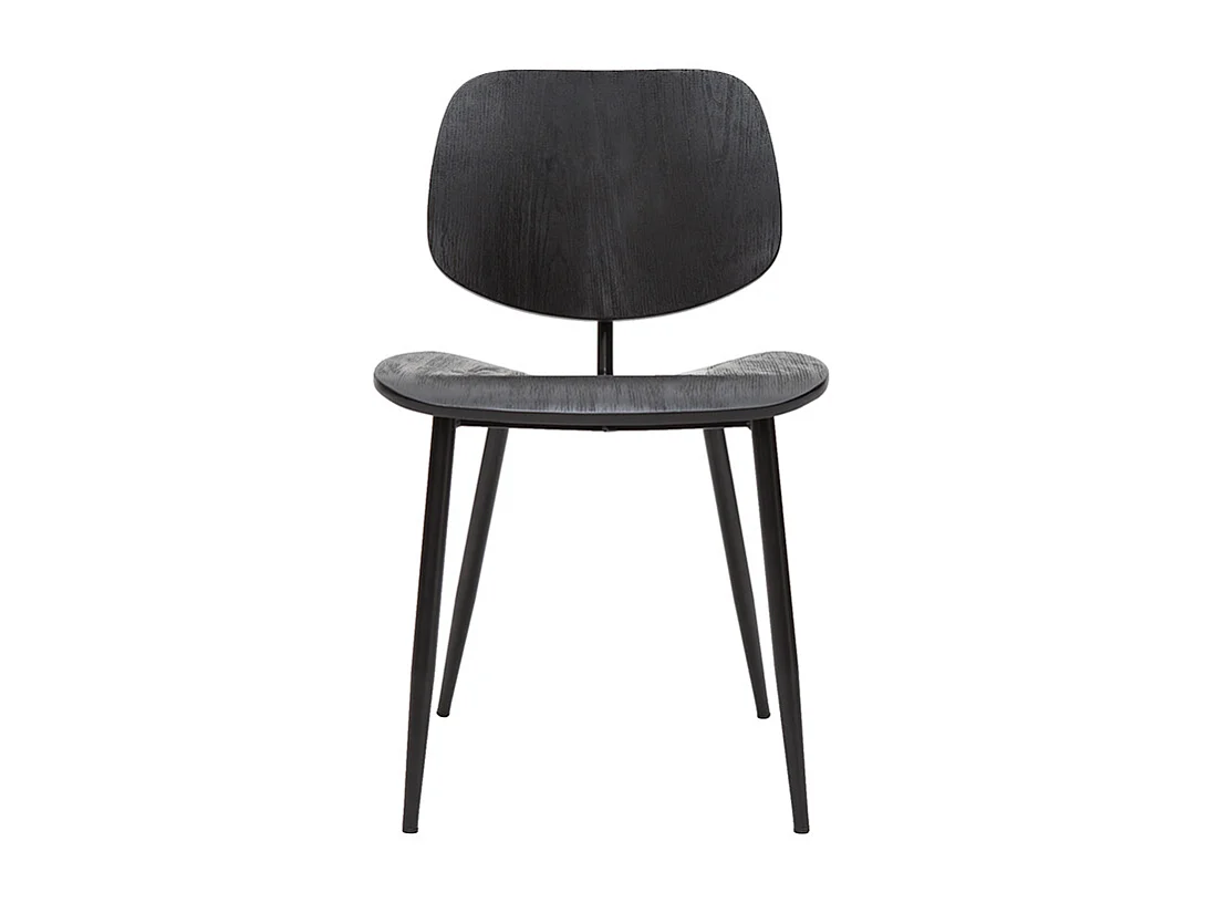 Stühle schwarzes Holz und schwarzes Metall (2er-Set) TOBIAS