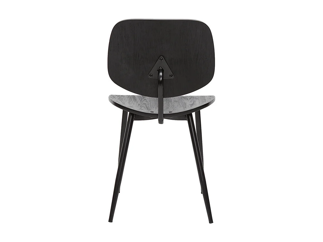 Stühle schwarzes Holz und schwarzes Metall (2er-Set) TOBIAS