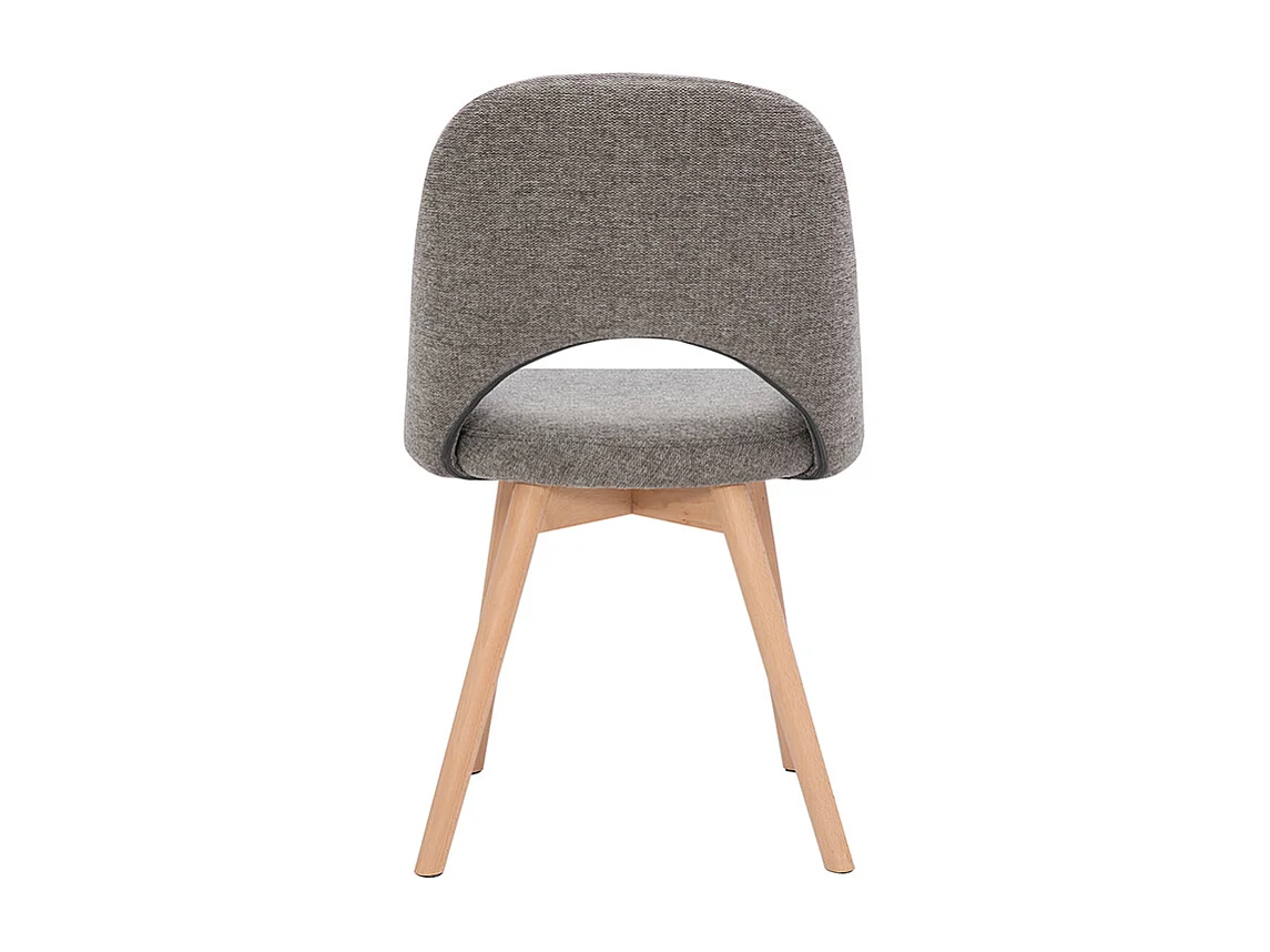 Set de 2 sillas nórdicas de tela efecto aterciopelado texturizado gris con patas de haya maciza COSETTE