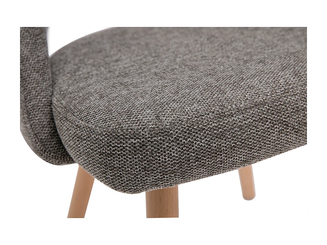 Set de 2 sillas nórdicas de tela efecto aterciopelado texturizado gris con patas de haya maciza COSETTE