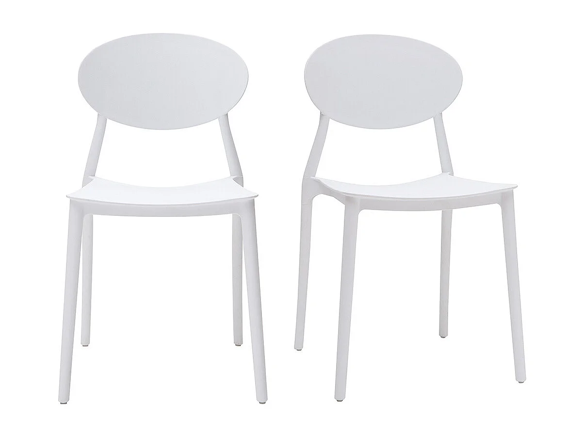 Set di 2 sedie design bianco in polipropilene ANNA