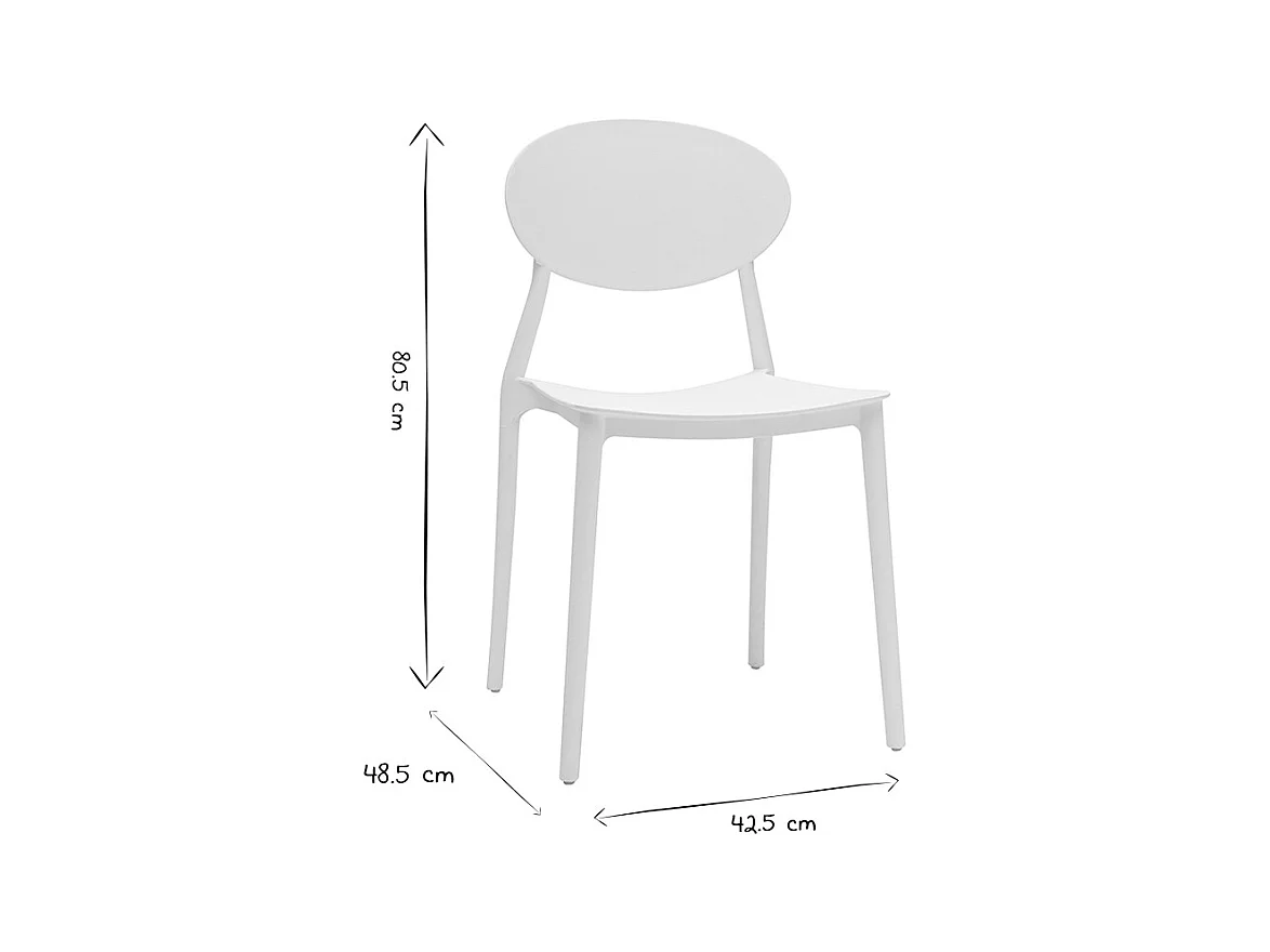 2 Design-Stühle Grau Polypropylen ANNA