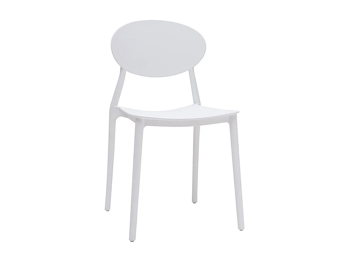 Chaises design empilables blanches intérieur - extérieur (lot de 2) ANNA