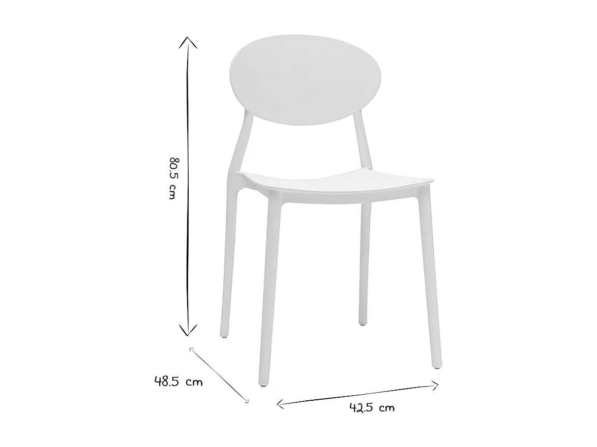 Chaises design empilables blanches intérieur - extérieur (lot de 2) ANNA