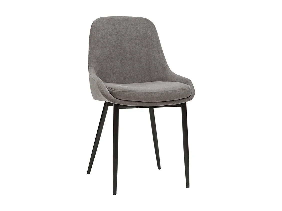 Stühle hellgrauer Stoff mit Samteffekt schwarzer Metallfuß 2er-Set HOLO