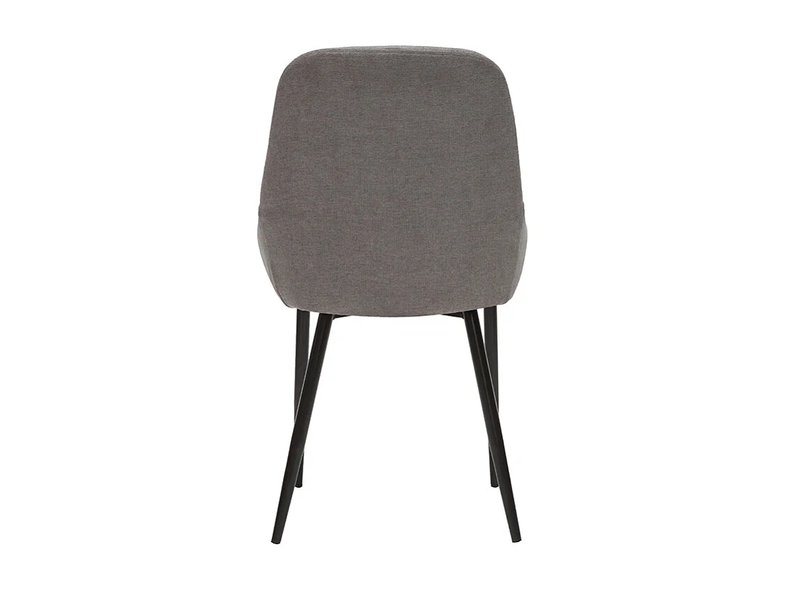 Stühle hellgrauer Stoff mit Samteffekt schwarzer Metallfuß 2er-Set HOLO