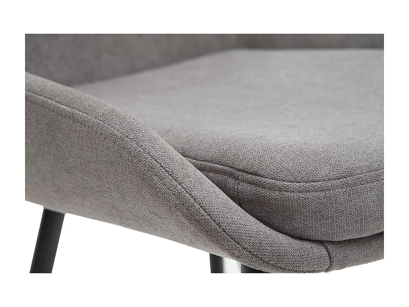 Stühle hellgrauer Stoff mit Samteffekt schwarzer Metallfuß 2er-Set HOLO