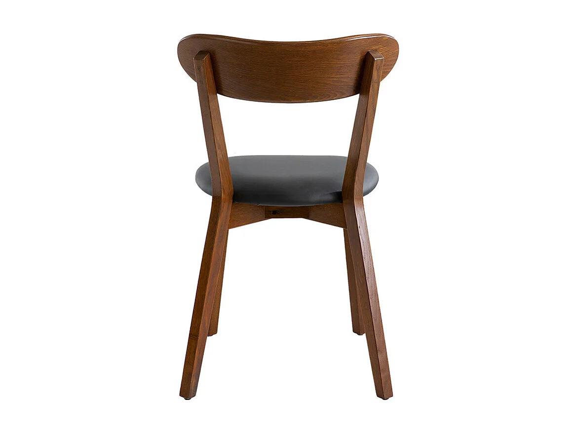 Sillas vintage madera oscura y asiento negro (lote de 2) DOVE