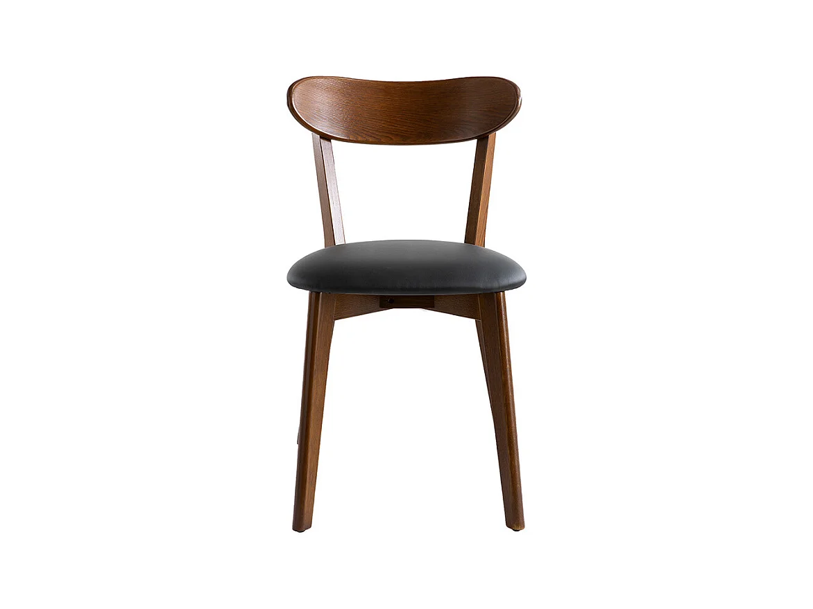 Chaises vintage en bois foncé et noir (lot de 2) DOVE