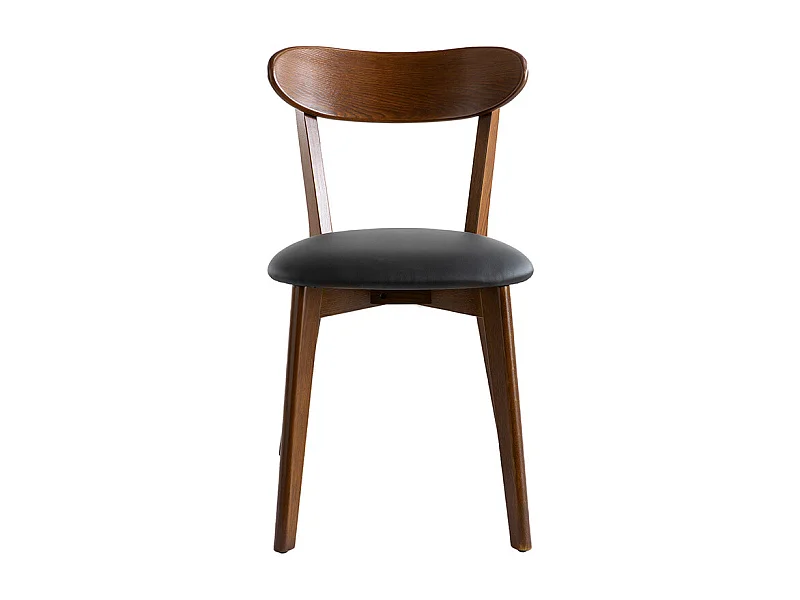 Chaises vintage en bois foncé et noir (lot de 2) DOVE