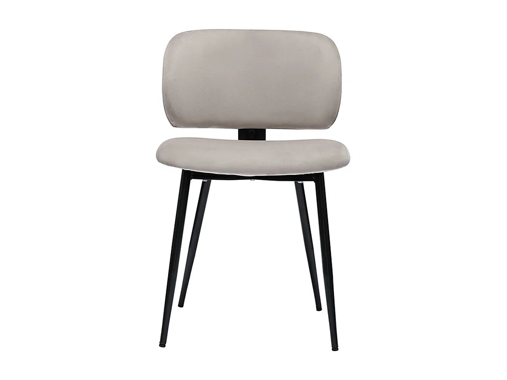 Stühle aus taupefarbenem Samt und schwarzem Metall (2er-Set) ATRIUM