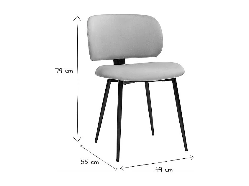 Stühle aus taupefarbenem Samt und schwarzem Metall (2er-Set) ATRIUM