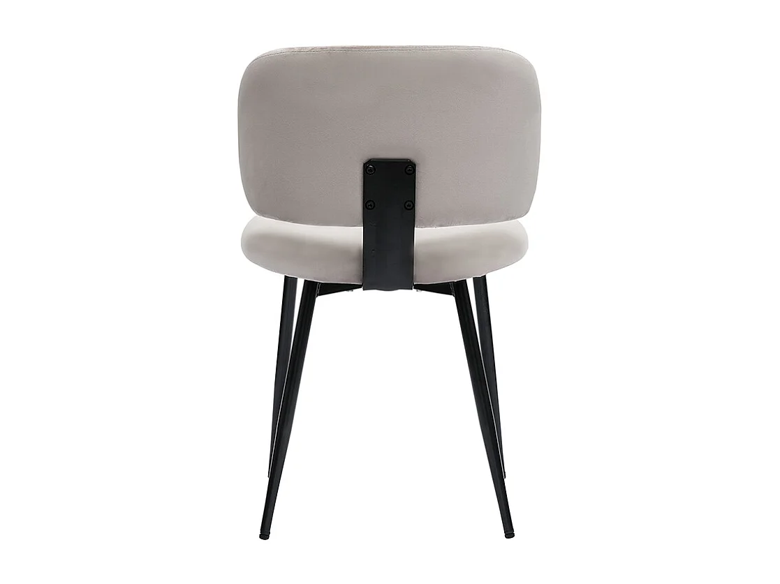 Stühle aus taupefarbenem Samt und schwarzem Metall (2er-Set) ATRIUM