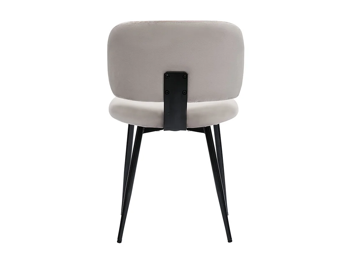 Stühle aus taupefarbenem Samt und schwarzem Metall (2er-Set) ATRIUM