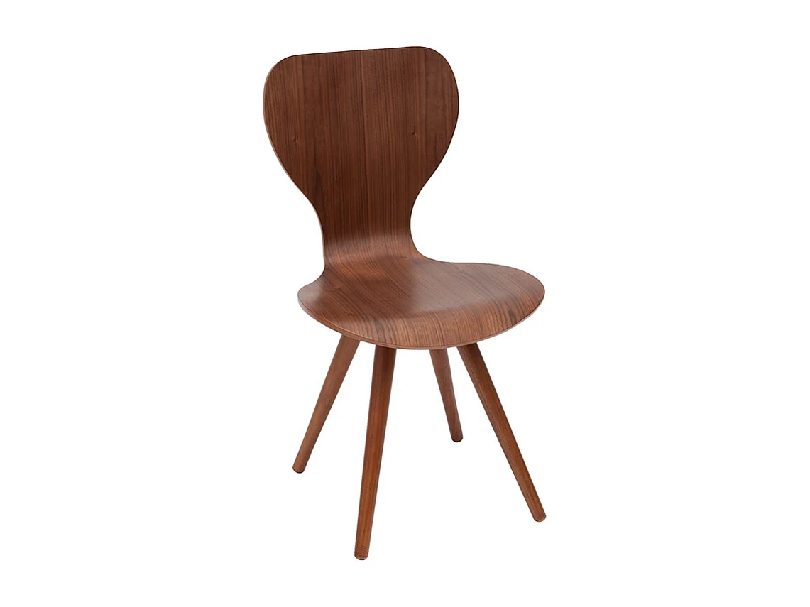 Chaises vintage bois foncé noyer (lot de 2) NORDECO