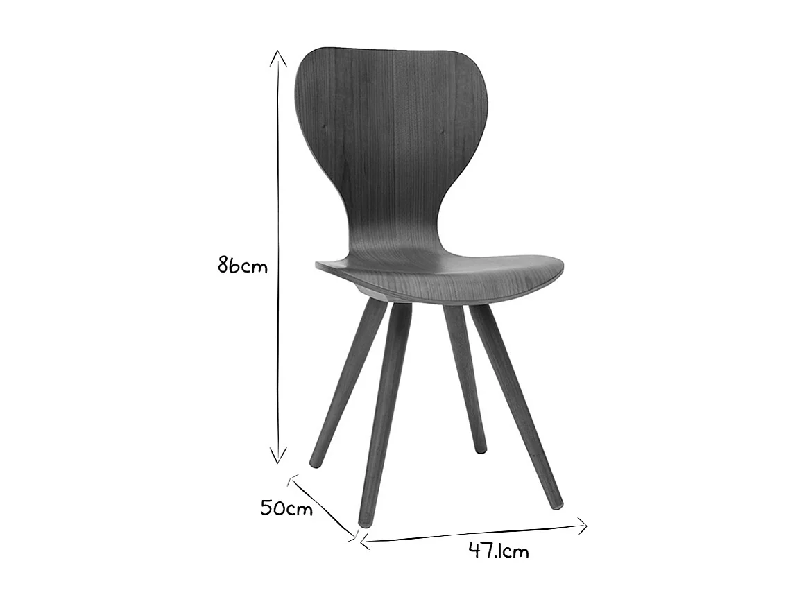 Chaises vintage bois foncé noyer (lot de 2) NORDECO