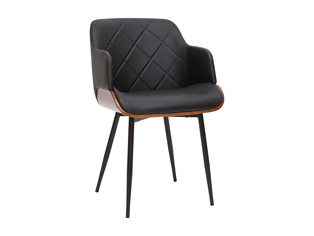 Silla de diseño negra con nogal LUCIEN