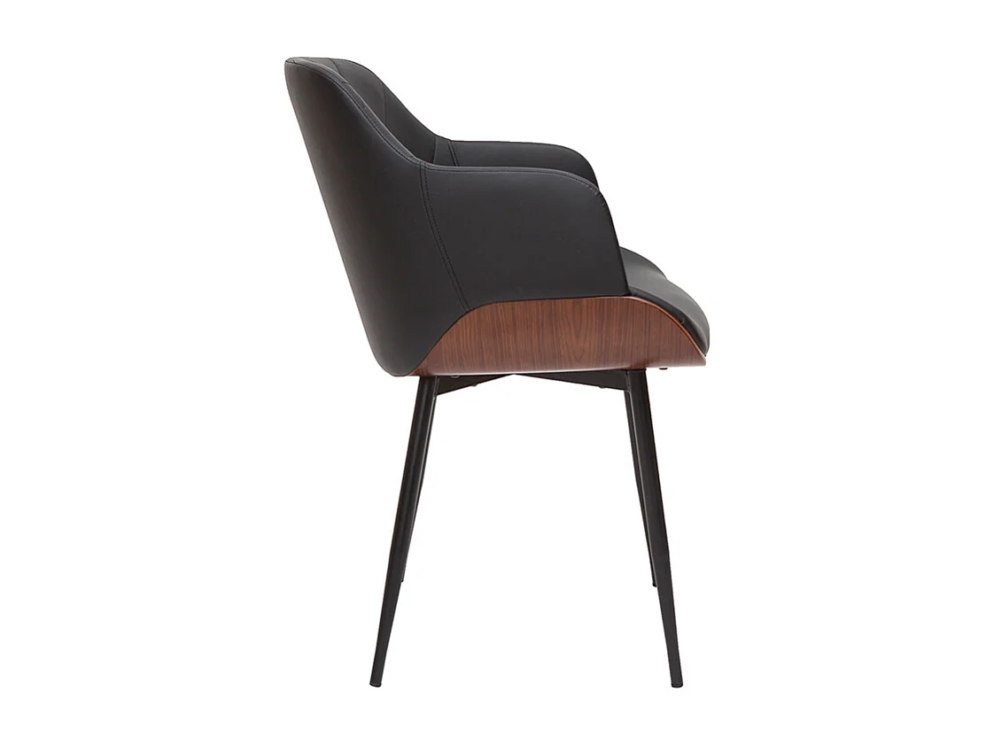 Silla de diseño negra con nogal LUCIEN