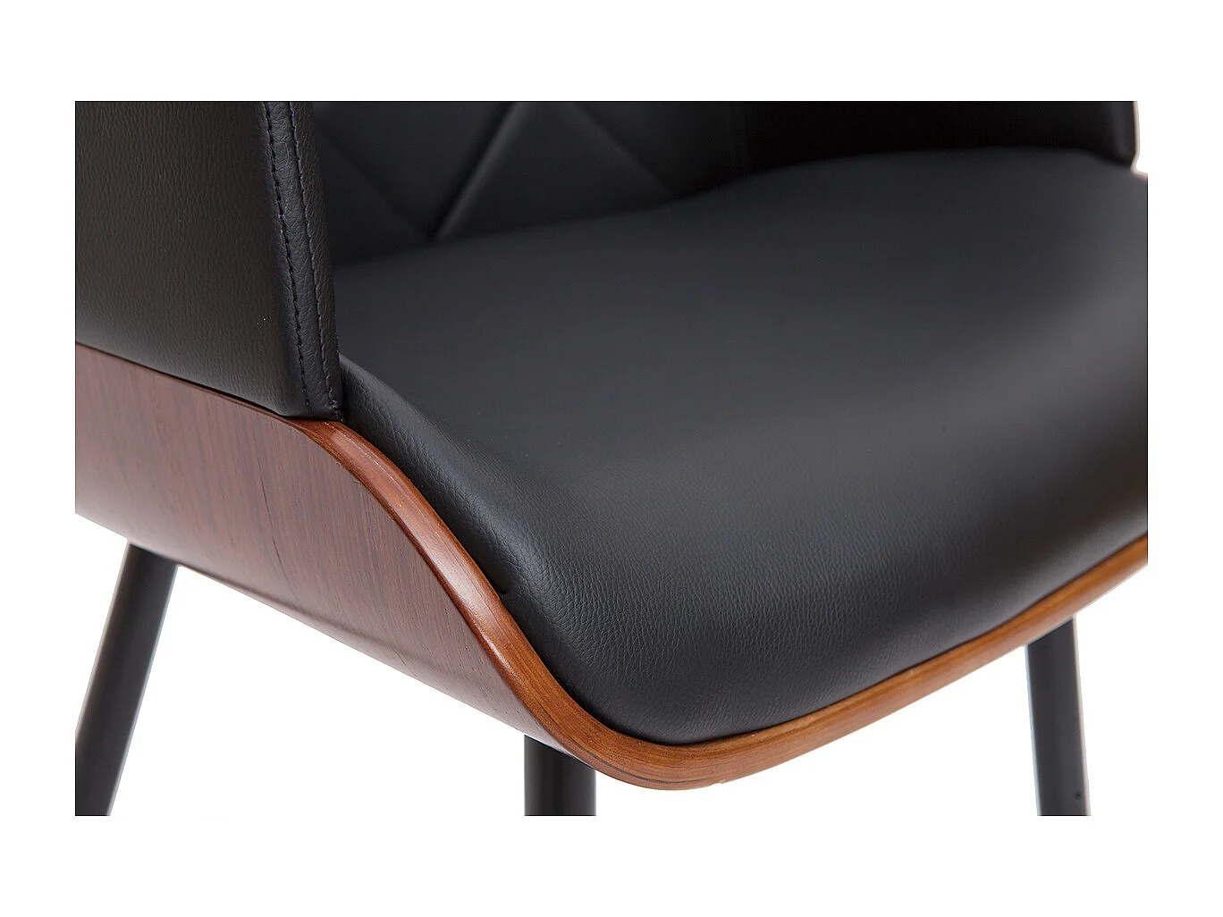 Silla de diseño negra con nogal LUCIEN