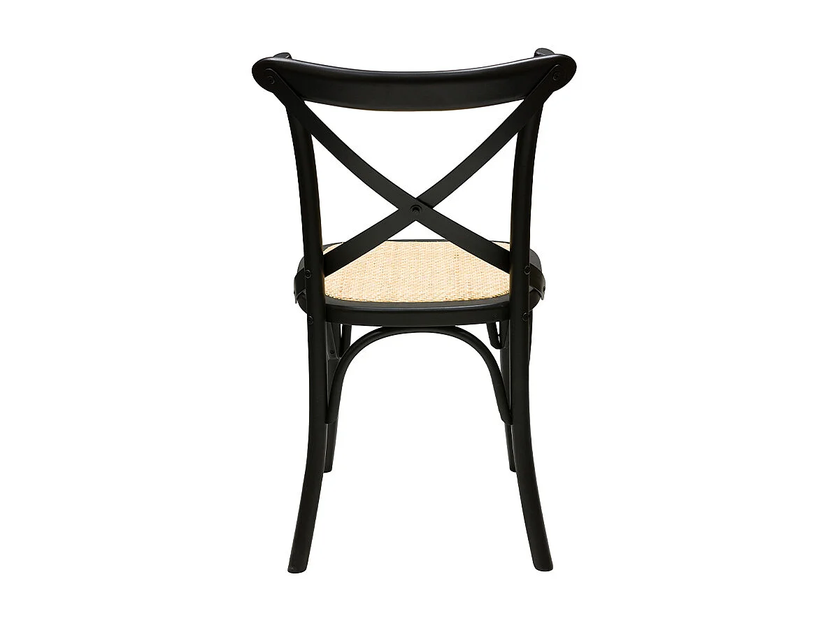 Set de 2 sillas bistrot de madera negra y ratán MARCEL