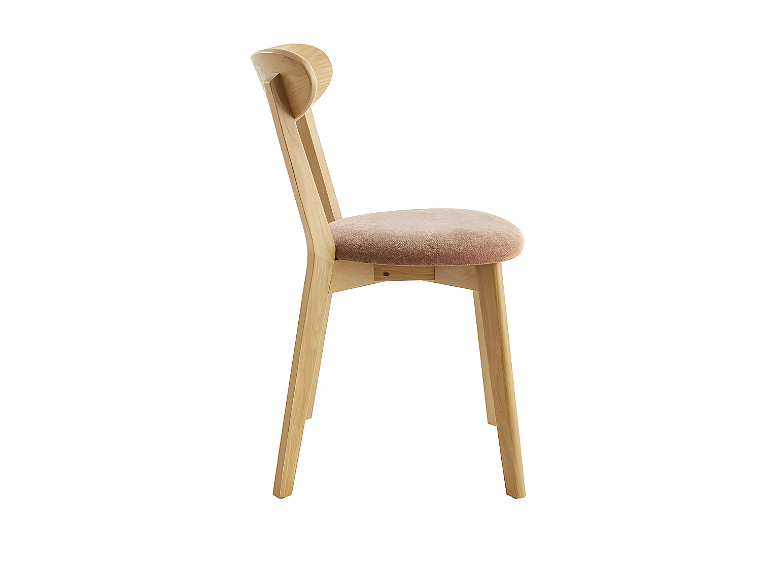 Chaises vintage en bois clair chêne et tissu effet velours terre brûlée (lot de 2) DOVE