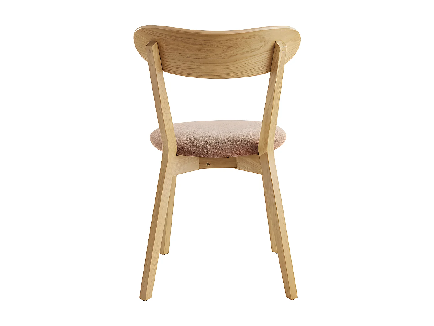 Chaises vintage en bois clair chêne et tissu effet velours terre brûlée (lot de 2) DOVE