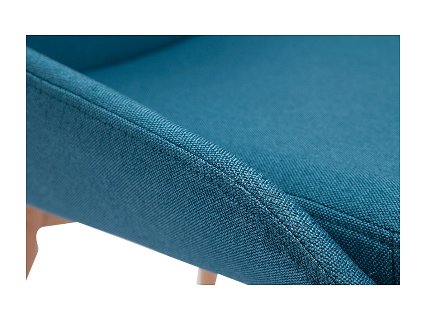 Chaises scandinaves en tissu bleu canard et bois clair massif (lot de 2) HOLO