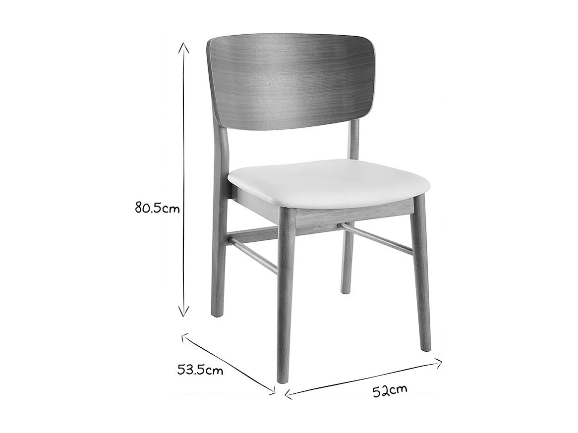 Stühle in Weiß und hellem Holz (2er-Set) SHELDON