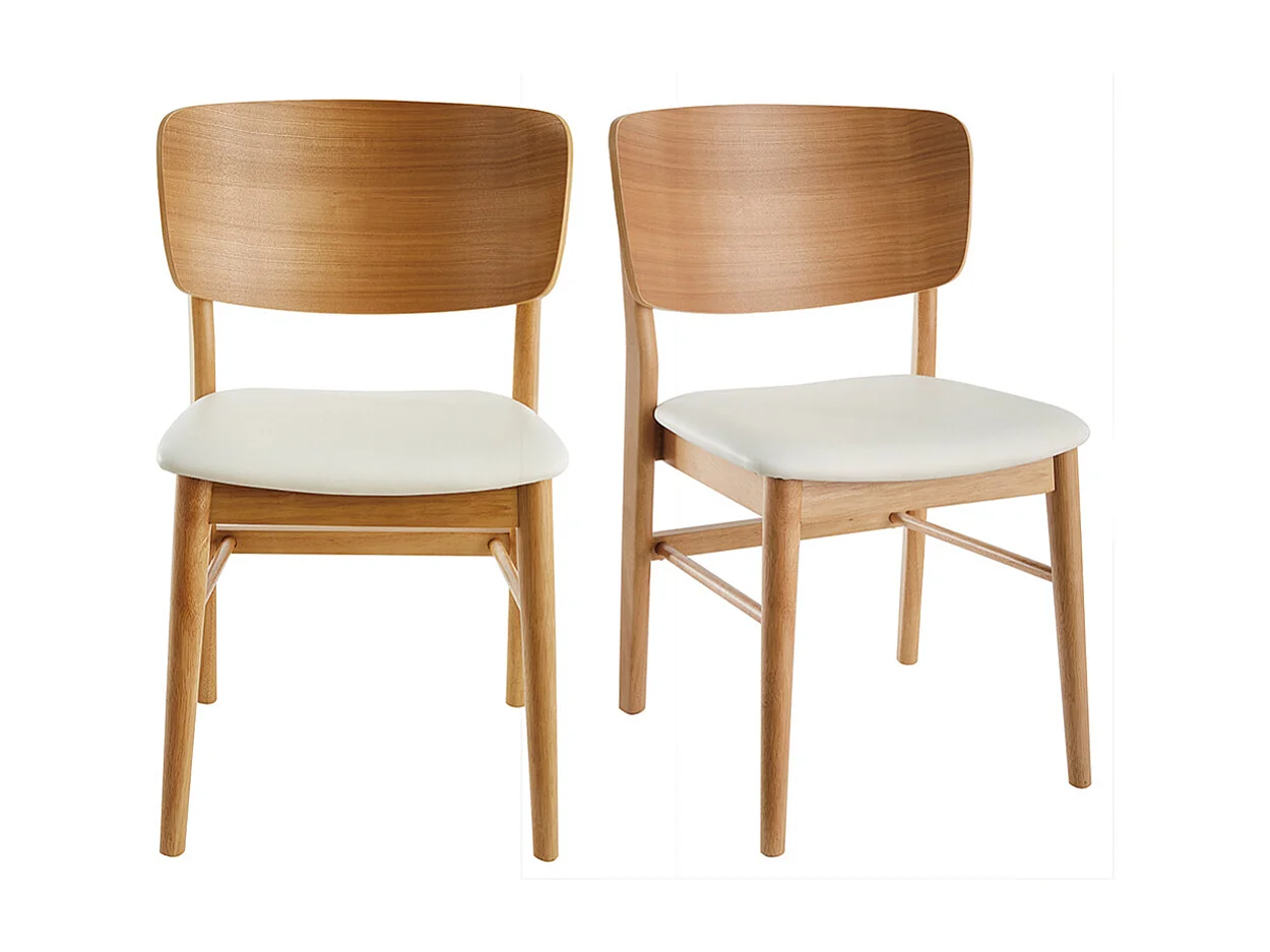 Sedie legno chiaro e bianco (set di 2) SHELDON