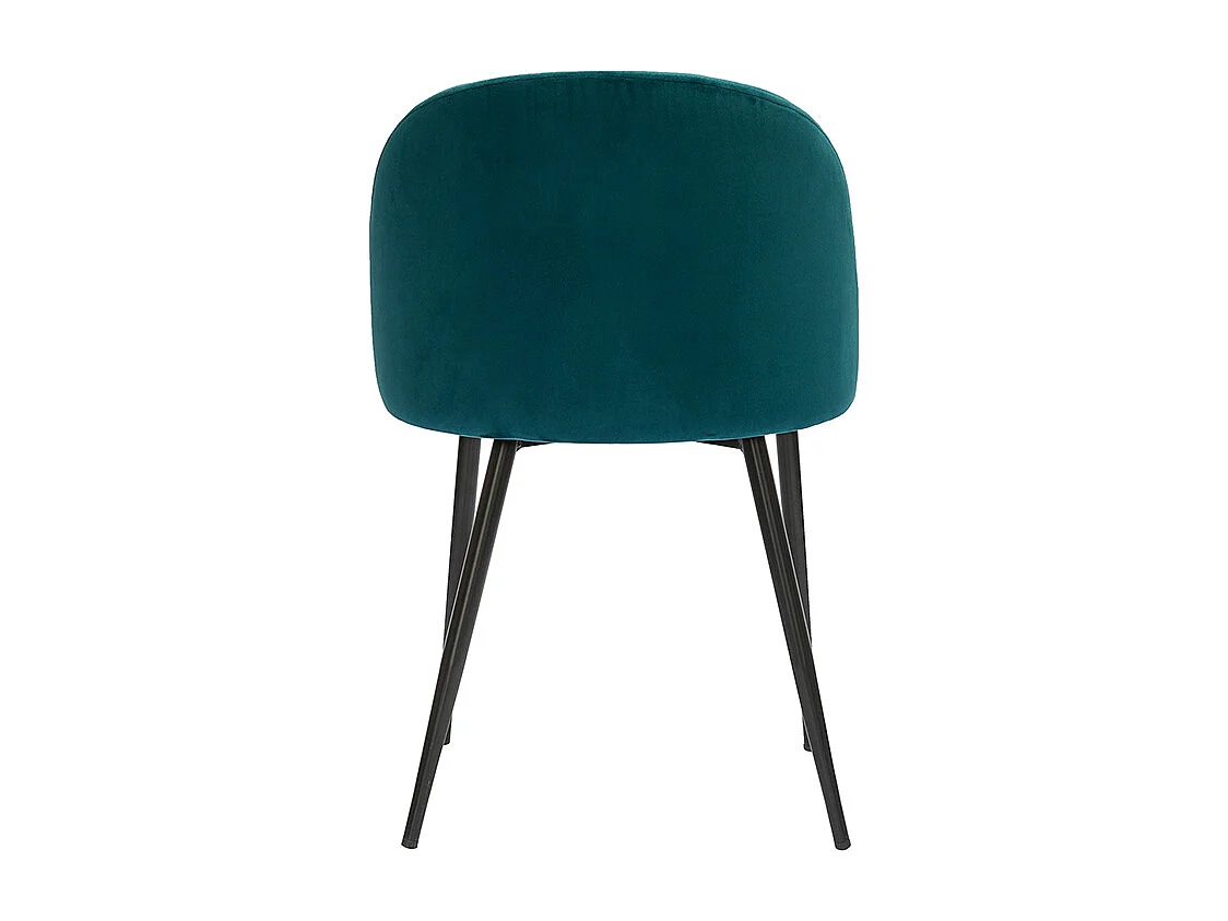 Chaises design en tissu velours bleu pétrole et métal noir (lot de 2) CELESTE