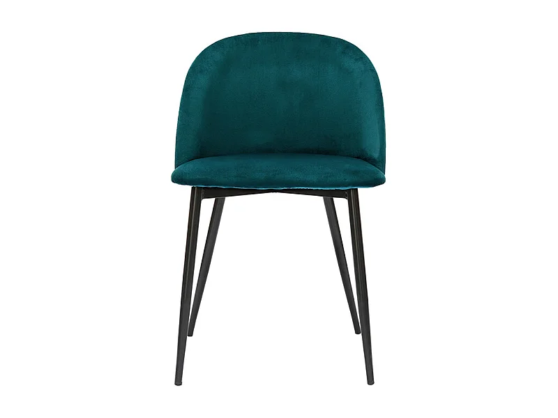 Design-Stühle aus petrolblauem Samtstoff und schwarzem Metall (2er-Set) CELESTE