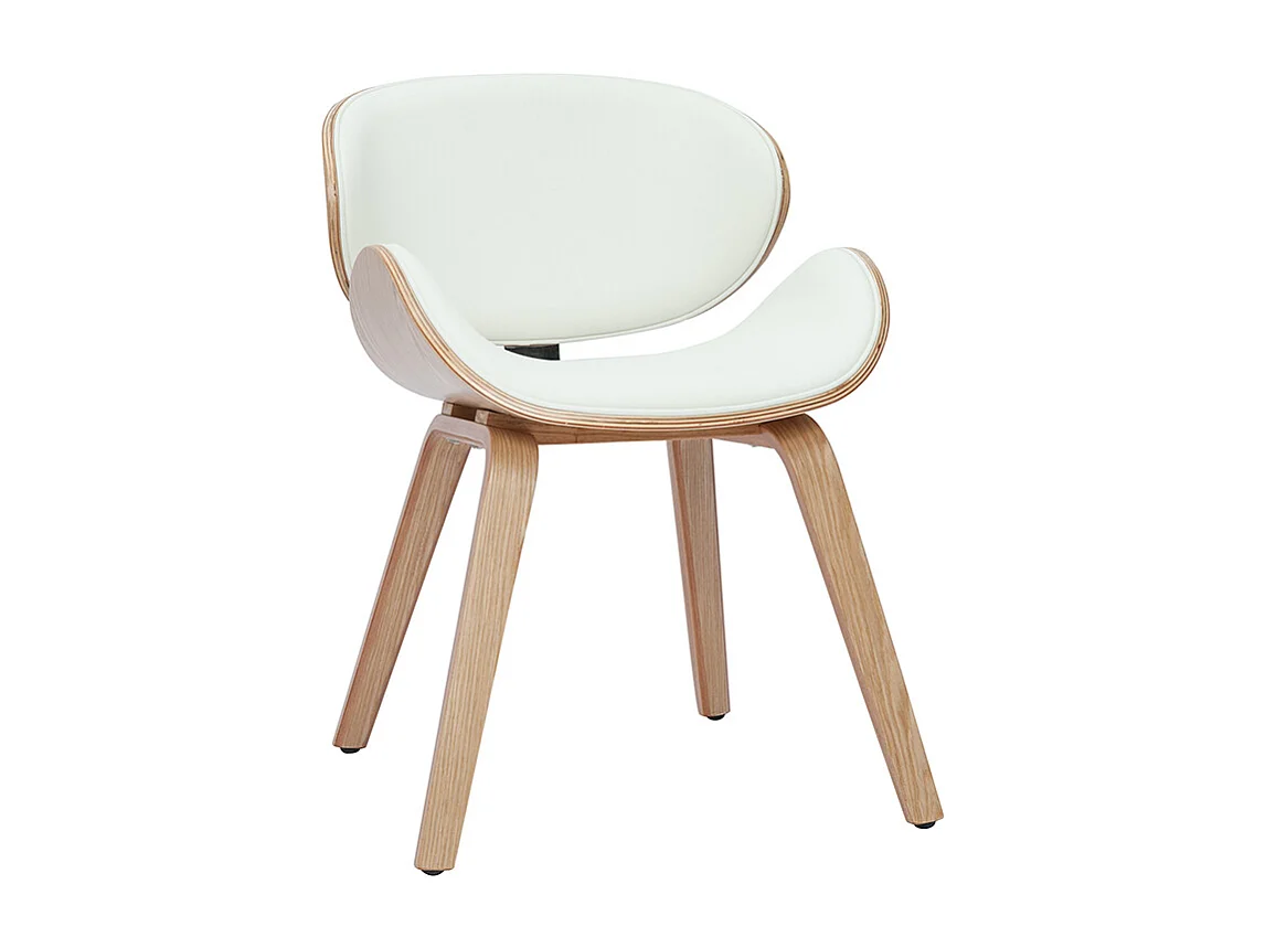 Chaise design blanc et bois clair WALNUT