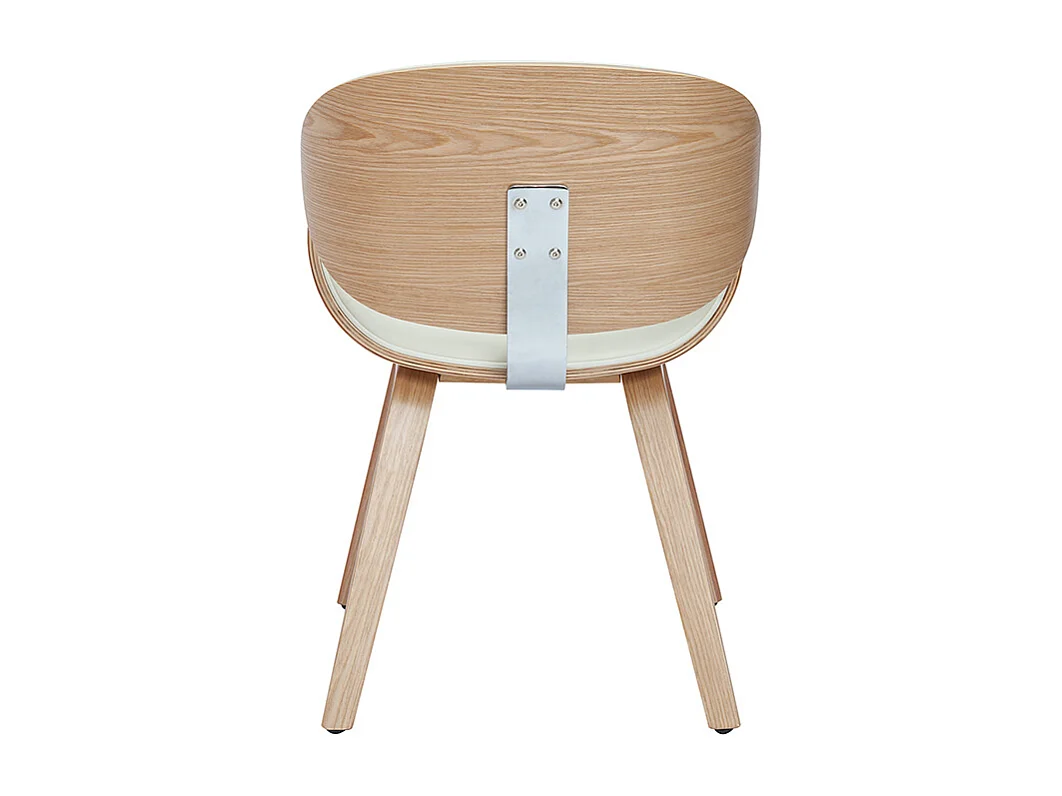 Chaise design blanc et bois clair WALNUT