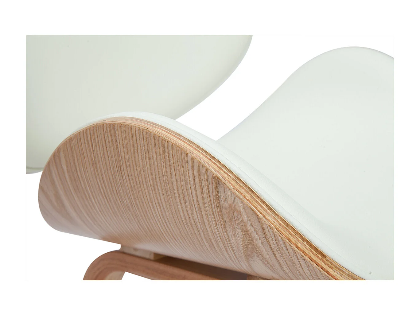 Chaise design blanc et bois clair WALNUT