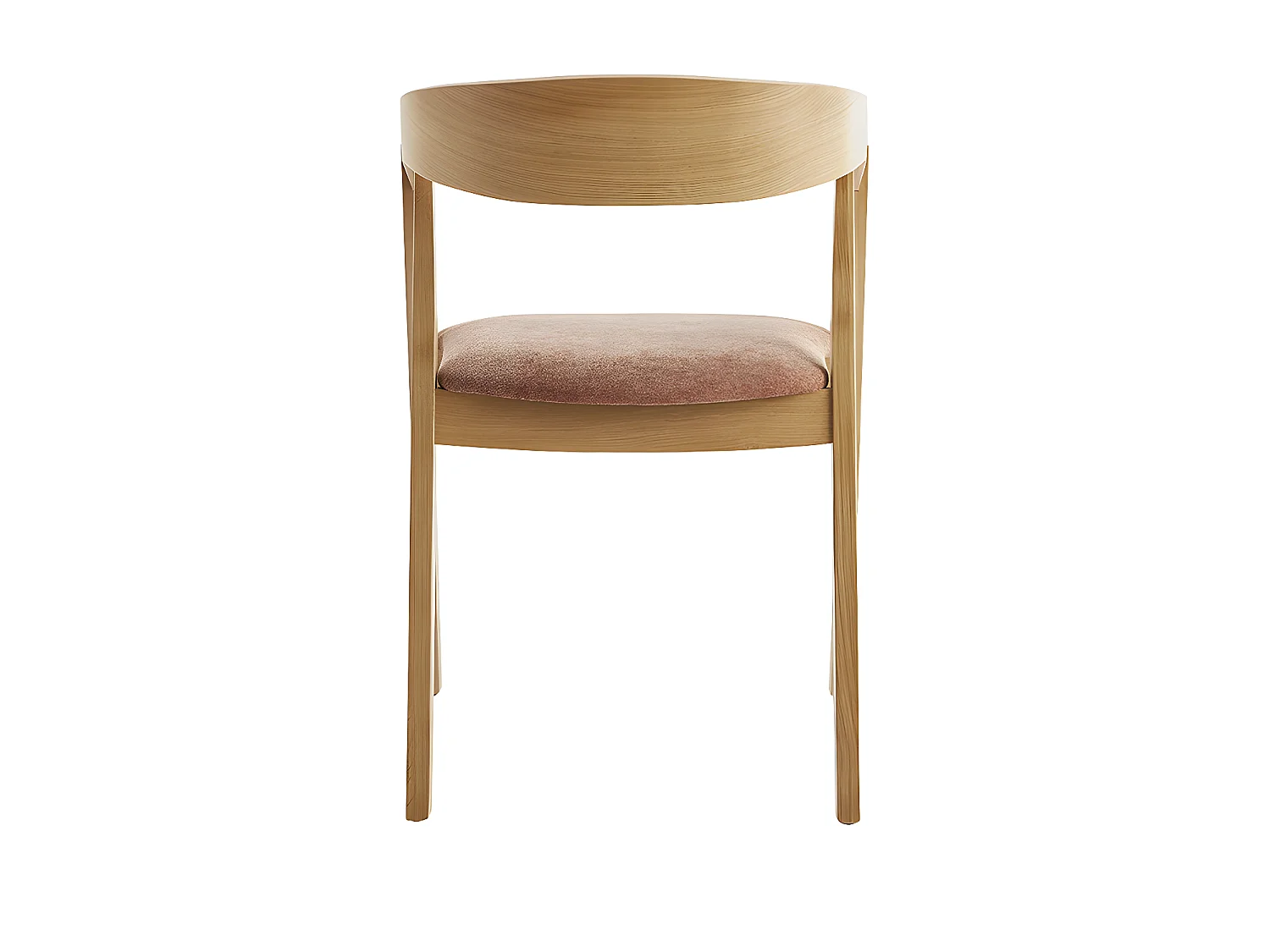 Chaises scandinaves empilables en bois clair chêne et tissu effet velours terre brûlée (lot de 2) LOVA