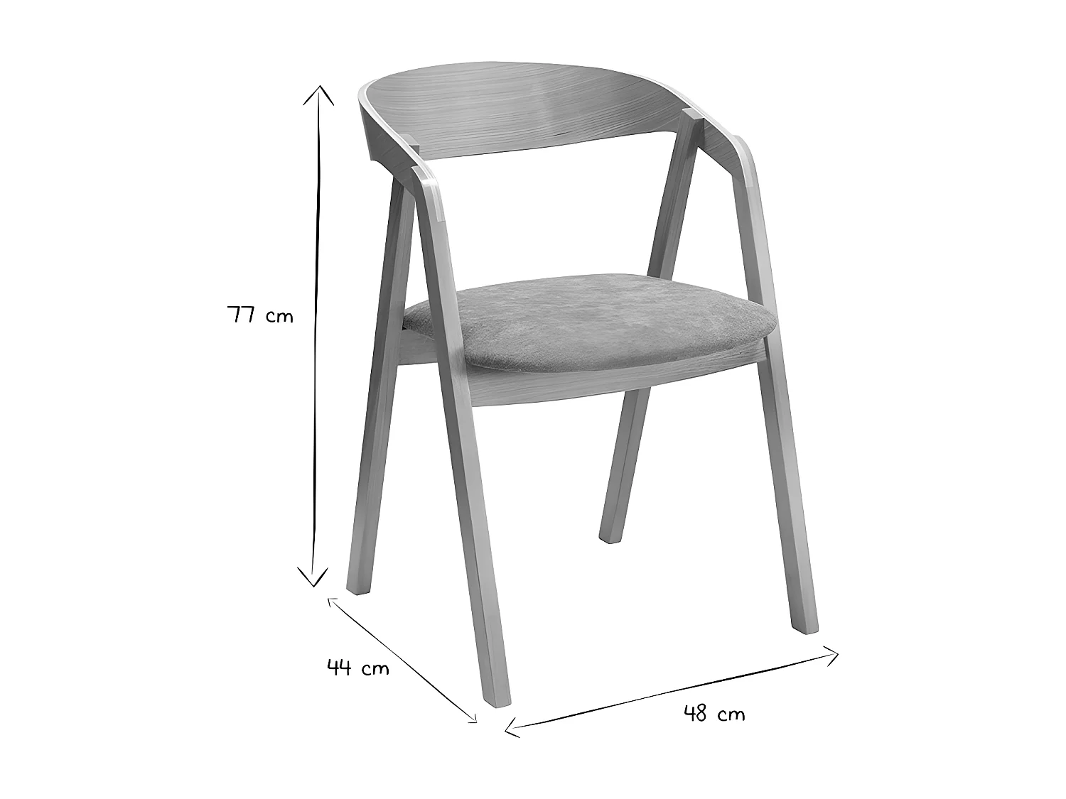 Chaises scandinaves empilables en bois clair chêne et tissu effet velours terre brûlée (lot de 2) LOVA